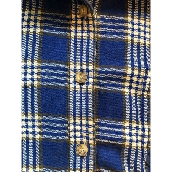 Duluth Trading Co. Blue Plaid Button Up Collared Long Sleeve Shirt Size L - Picture 5 of 6